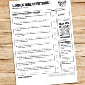 10 Summer Quiz Questions And Answers Set 1