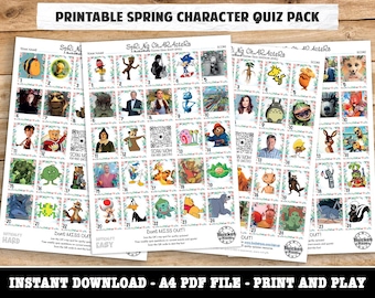 Ausdruckbare Frühling Charakter Bild Quiz Paket