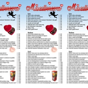 Printable Valentine&#39;s Scavenger Hunt Game