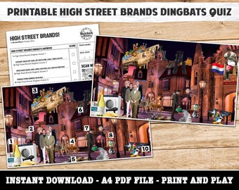 Printable High Street Brands Dingbats Quiz