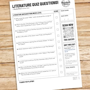 10 Literature Quiz Questions And Answers Set 1