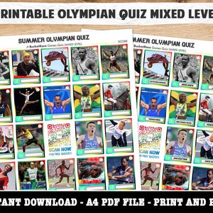 Printable Summer Olympian Picture Quiz Mixed Level
