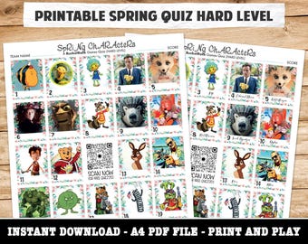Druckbare Frühling Charakter Bild Quiz Hard Level