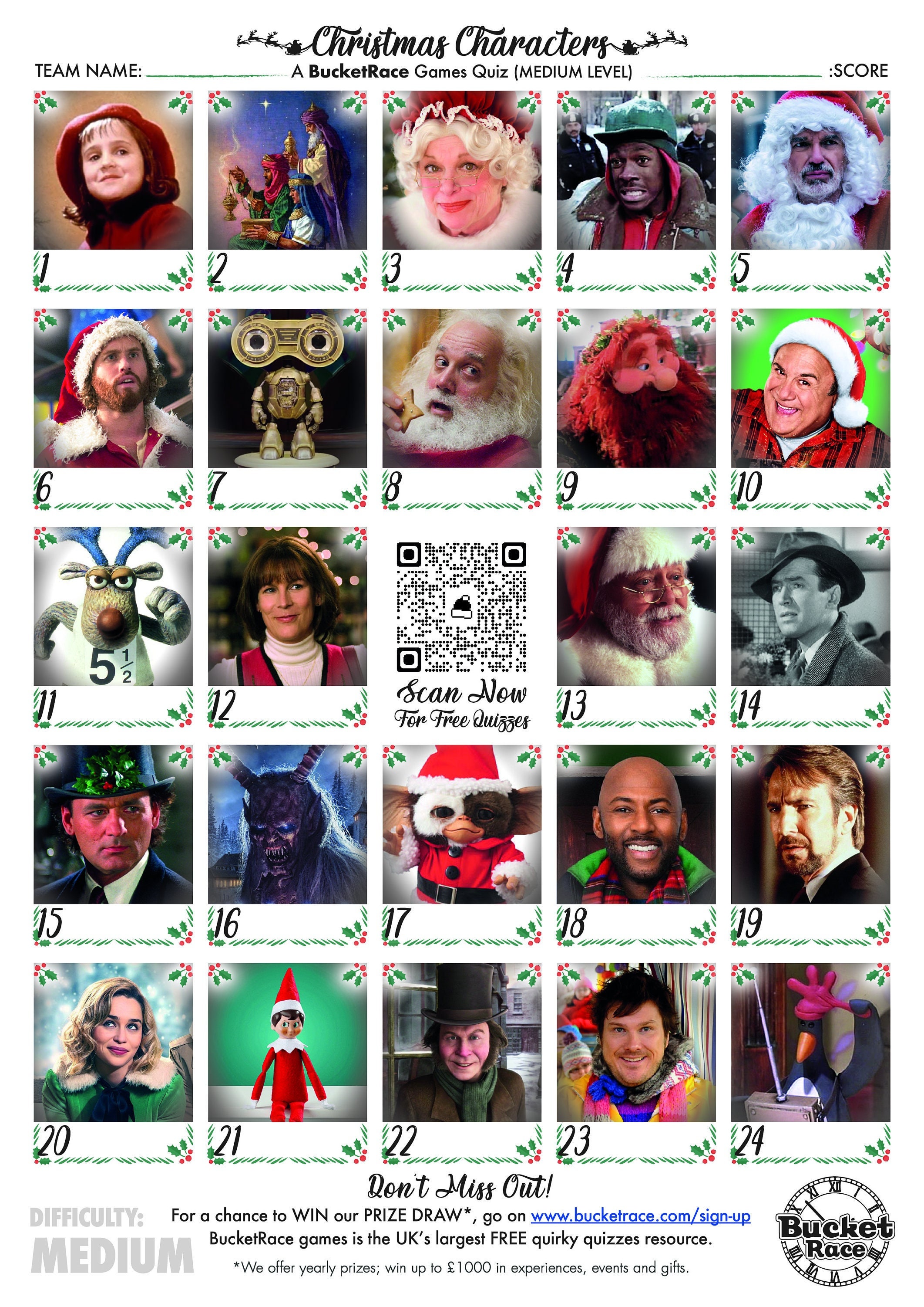 Printable Christmas Character Picture Quiz Medium Level - Etsy