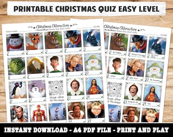 Utskrivbar julfigur bildquiz lätt nivå