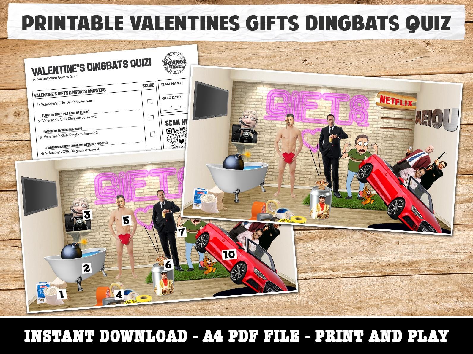 Gifts for Valentines Dingbats Quiz