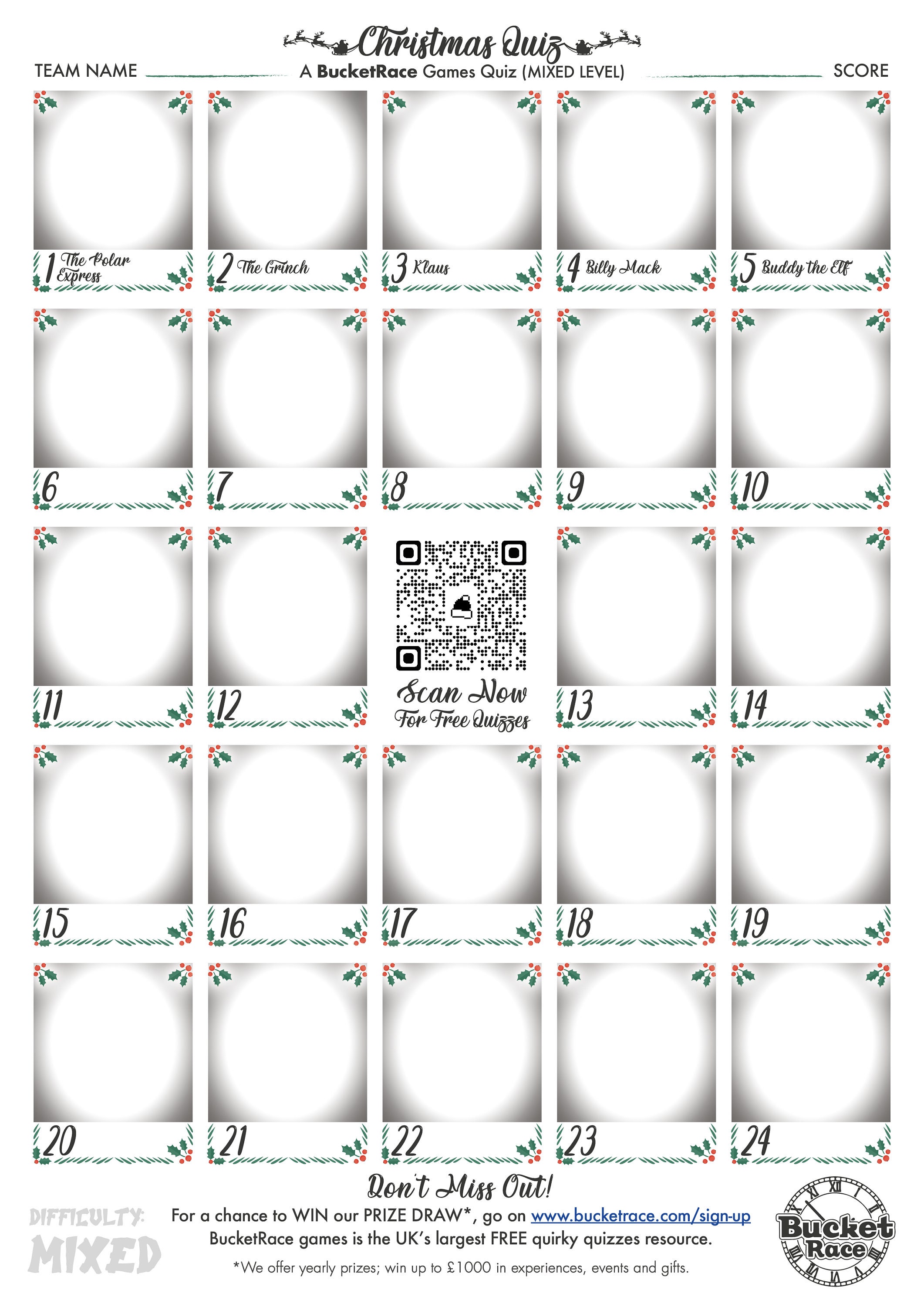 Printable Christmas Character Picture Quiz Pack - Etsy