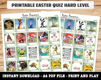 Printable Easter Character Picture Quiz Hard Level