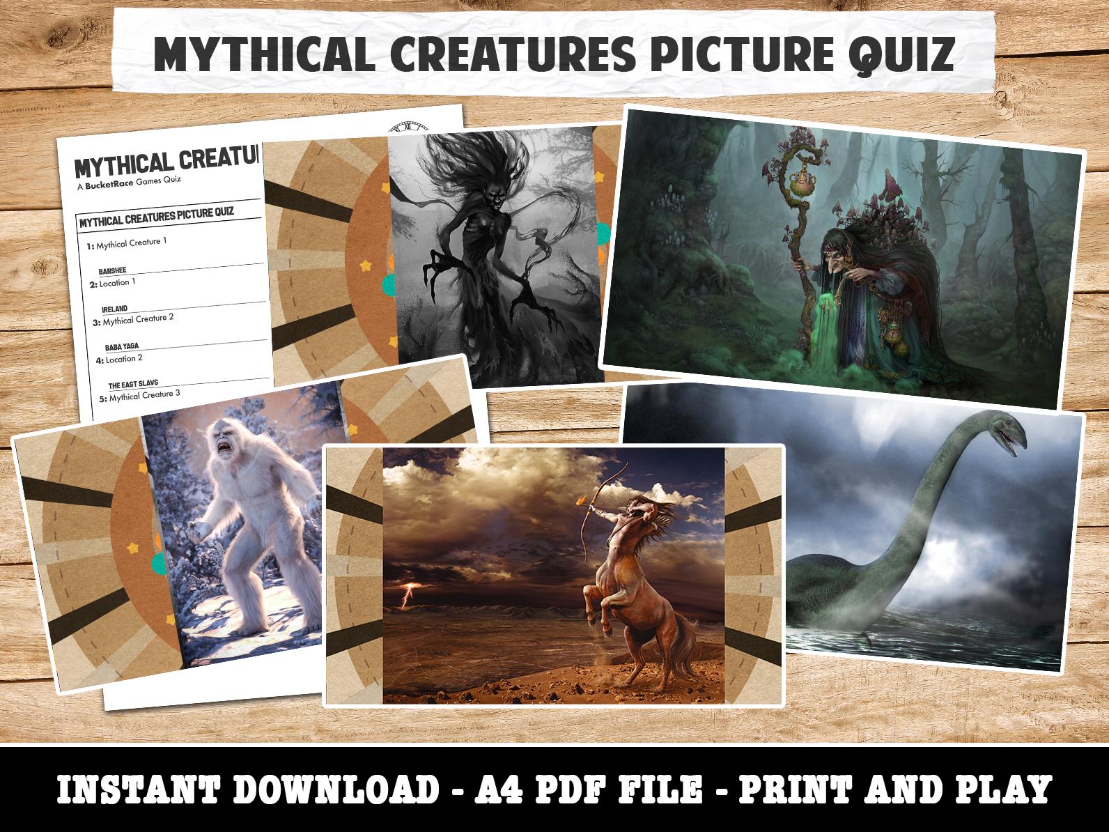 Mythical Creatures Picture Quiz (powerpoint and Printable) - Etsy