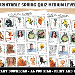 Printable Spring Character Picture Quiz Medium Level