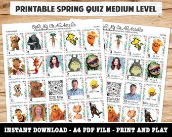 Druckbares Frühlings-Quiz auf mittlerer Stufe