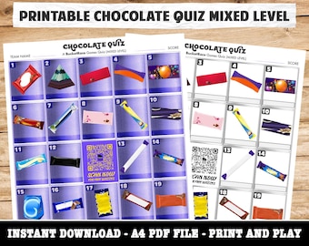 Printable Chocolate Picture Quiz Mixed Level