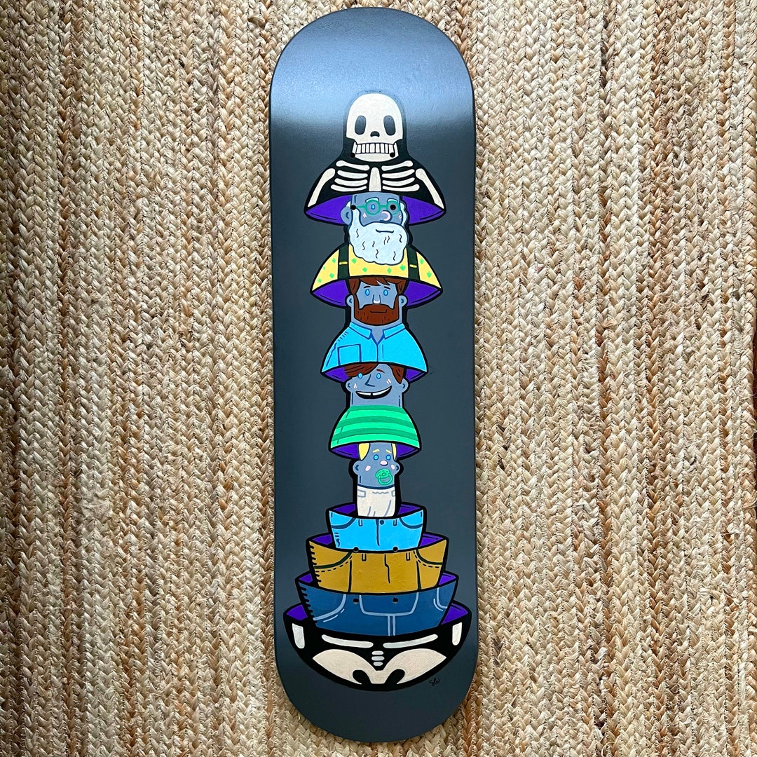 Lifespan Custom Handpainted Oneofakind Skeleton Skate Etsy