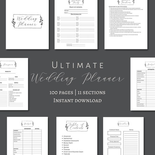 Ultimate Wedding Planning Binder Printable Wedding Binder Etsy Ultimate Wedding Planning Binder Printable Wedding Binder Etsy