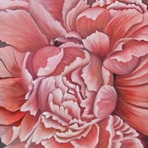 Bursting Peonies, Peonies original oil painting, Peony Wall Art, Hand-painted peonies, Floral Original, Red Peonies, Moody peonies painting