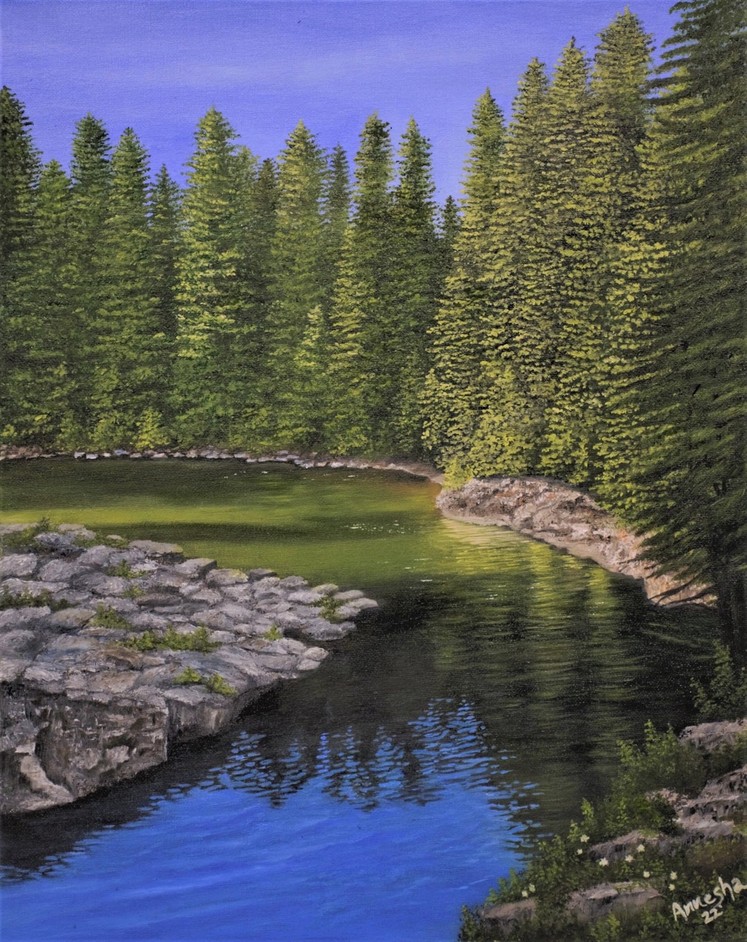 Original Forest Oil Painting on Canvas: Ready to Hang Landscape Art ...