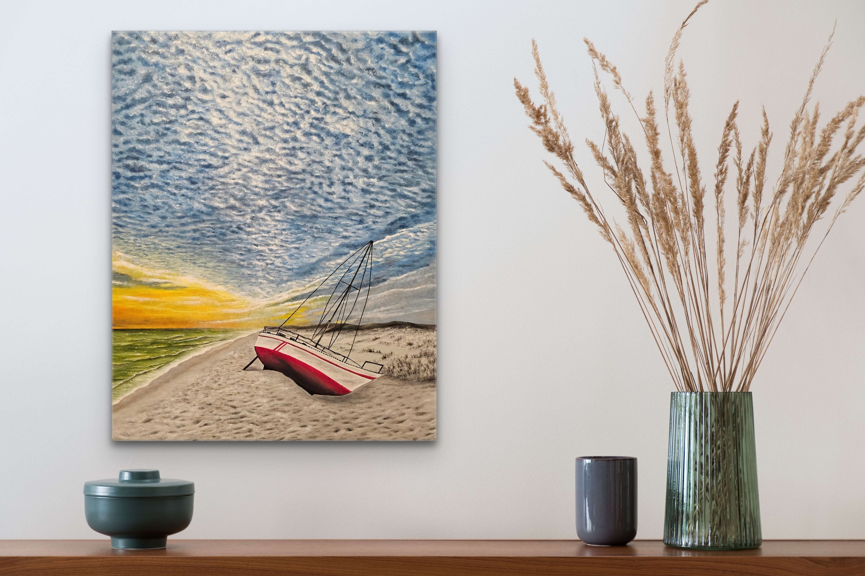 Nostalgia - Original Oil on Canvas Painting by Anneshascanvas | Platinum Award-winning Artist | Retro Warm Color Painting
