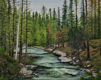 Sequoia National Park Forest Tapestry, California Landscape Oil Painting, Enchanted forest, Ready to Hang Tree Oil Painting, Livingroom Art