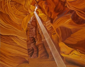 Buy Antelope Canyon Hand painted Original Oil Painting | Red Rock Canyon | Large nature Canyon Arizona Travel Art | Southwestern landscape