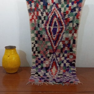 Vintage Karierter Teppich. Alter marokkanischer Karierter Teppich. Karo Teppich. vintage marokkanischer Teppich.7.1 x 5.2 Ft. Großer Karierter Teppich. BerberTeppich