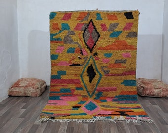 Custom Fabulous Boujad Rug, Authentic Moroccan Rug, Colorfull Azilal Rug, Abstract Multicolored Carpet, Handmade Moroccan Rug, Bohemian Rug