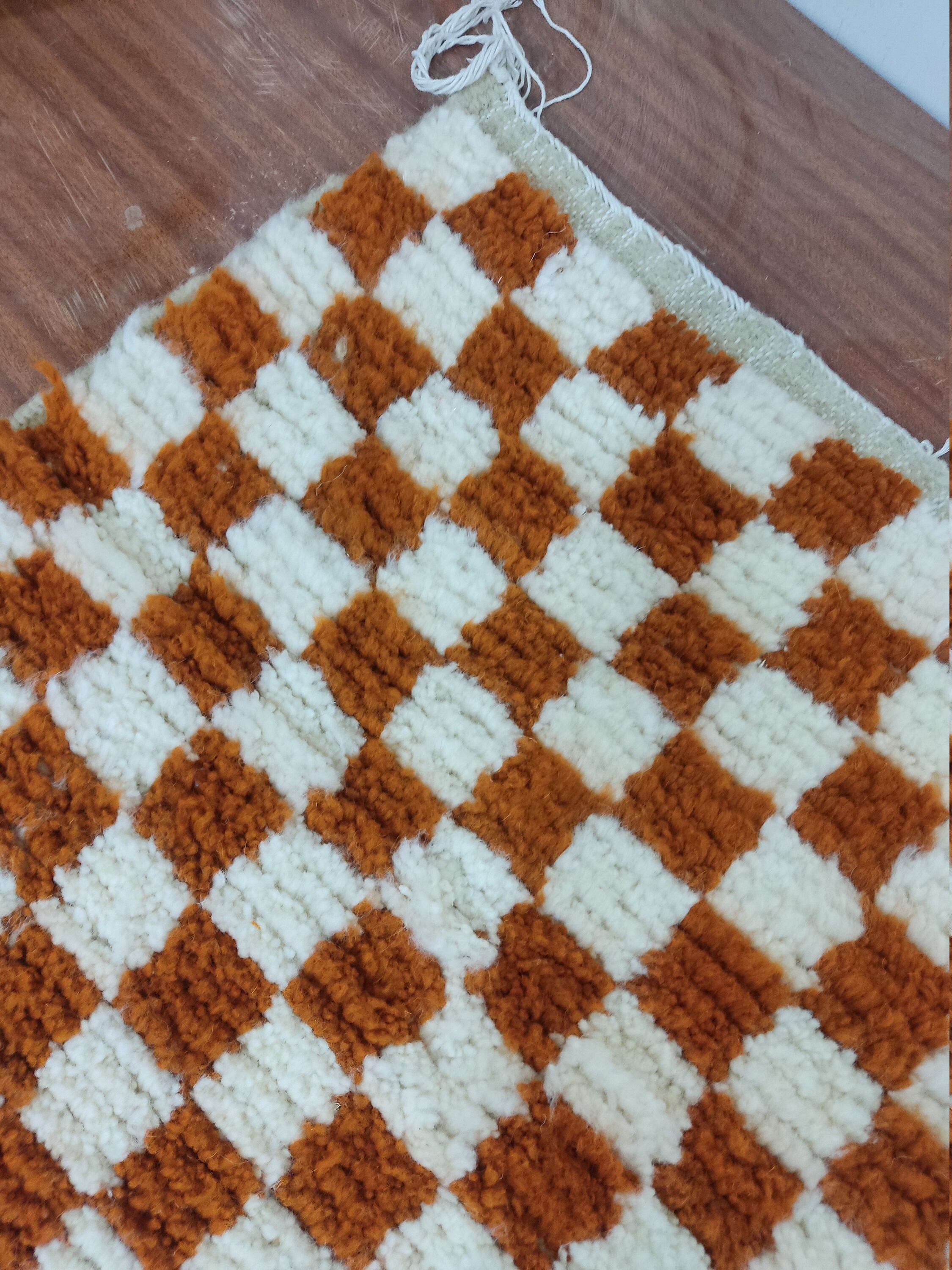 Wool Checkered Rug Custom Moroccan Checkered Rug,beni Ourain Rug, Moroccan Rug, Moroccan ...