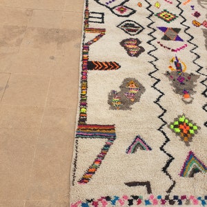 Costum Moroccan Colorful Rug Soft Beni Ourain Rug Authentic Moroccan Rug New Beni Ouarain Rug Fine Berber Rug image 8