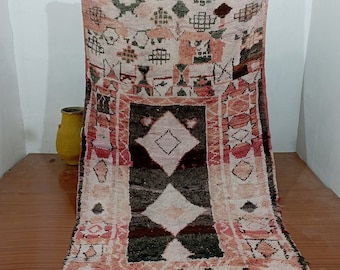 Moroccan Wool Rug Boujaad, Vintage Colors (10x5 ft Flatweave)