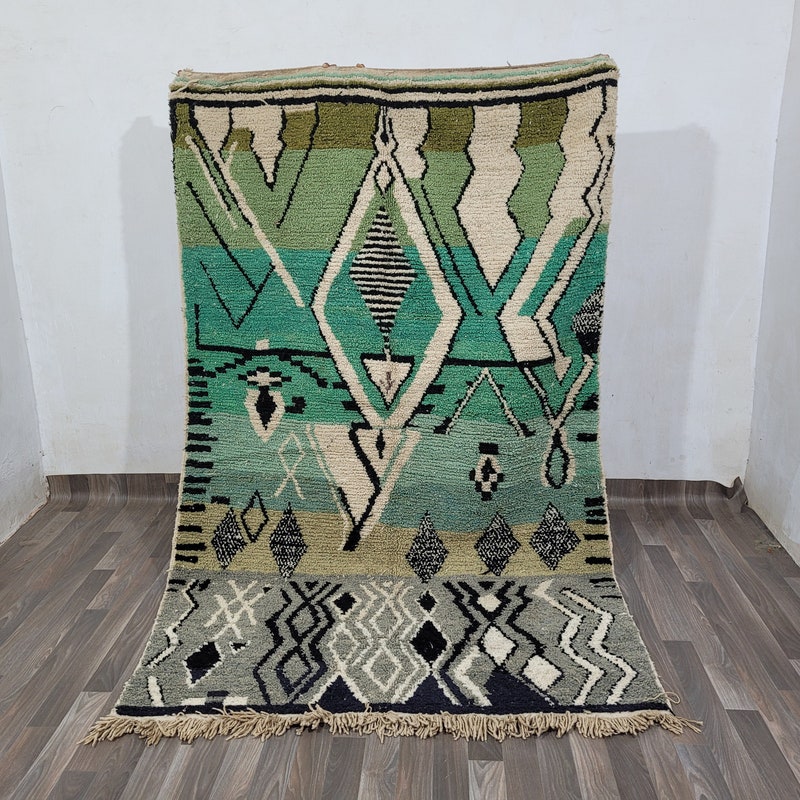 Greenarbic Rug Patterns Green Moroccan Rug - Etsy