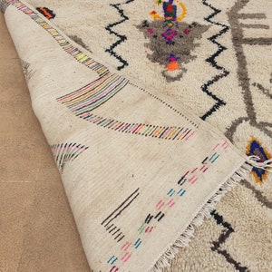 Costum Moroccan Colorful Rug Soft Beni Ourain Rug Authentic Moroccan Rug New Beni Ouarain Rug Fine Berber Rug image 10