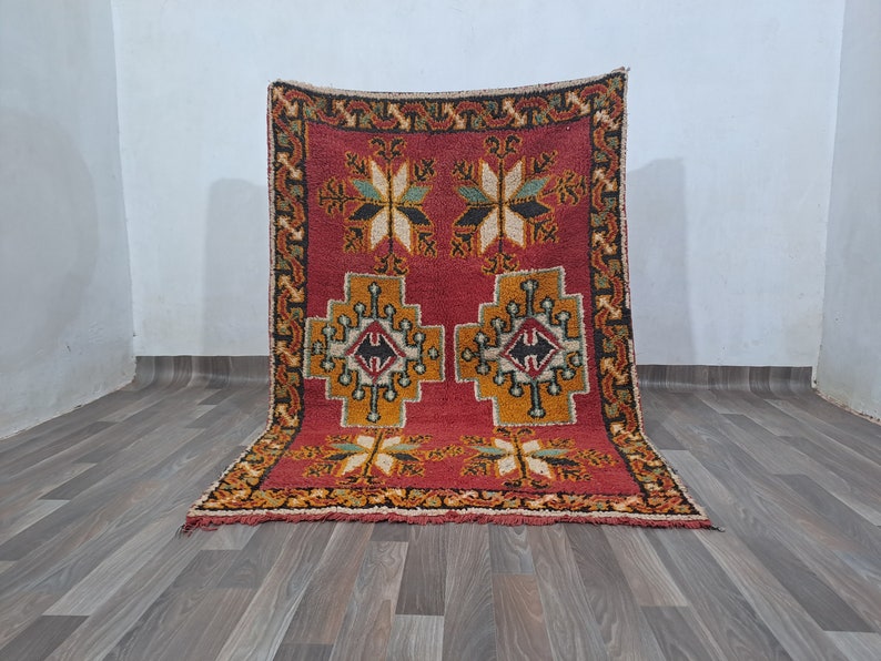 Marokkanischer Teppich: Lebendiger Boho-Wollteppich (Wohnzimmer oder Schlafzimmer) Bild 5