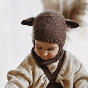 Kids Animal Hat, Baby Balaclava,Bamby Balaclava, Merino 100% Ski Mask with ears, Kids Neck Warmer  hat, Kids Helmet knitted,Kid Hoodie hat