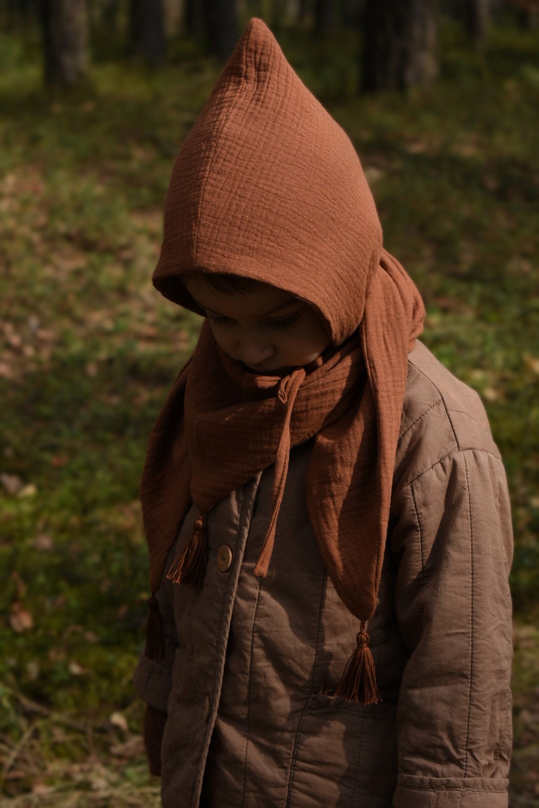 Baby Pixie Hat & Scarf,muslin Baby Bonnet and Shawl,spring Autumn Cap ...