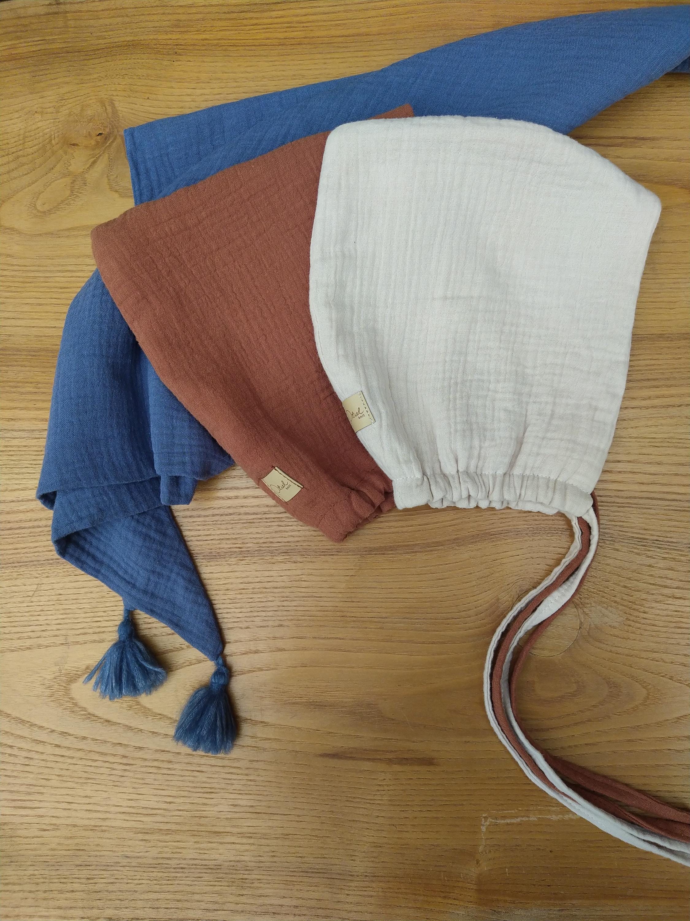 Baby Pixie Hat & Scarf,muslin Baby Bonnet and Shawl,spring Autumn Cap ...