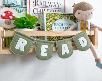 Read bunting, wild bunting, kids room bunting, kids room garland, playroom decor, reading corner sign