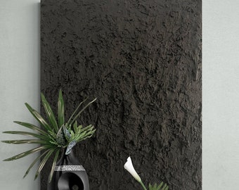 Minimalist Abstract Wall Art Painting - 3D Spackle Wall Art - Matte Black Textured Wall Art Set - Black Wall Art Painting - Texture Painting