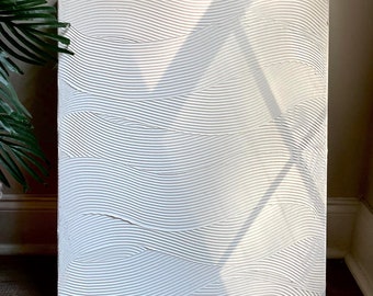 White Minimalist Wall Art Painting - 3D Plaster Wall Art - Living Room Art - White Wall Art Painting - White Texture Painting