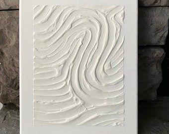 8x10 Mini Canvas Painting, Off White Art, Small Textured Art, White Canvas Painting, Minimalistic Art, Miniature Canvas Painting