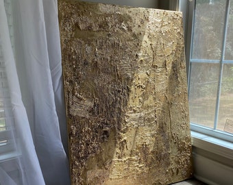 Gold Textured Art, Gold Home Decor Wall Art, Original Modern Art, Gold Wall Art, Gold Canvas Art, Minimalist Wall Art, Contemporary Painting