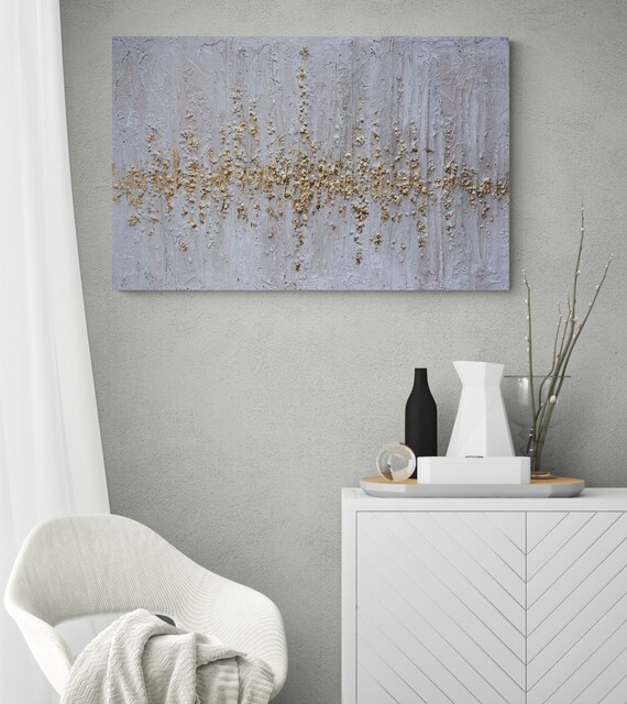 Beige Gold Wall Art Painting 3D Plaster Wall Art Beige Etsy