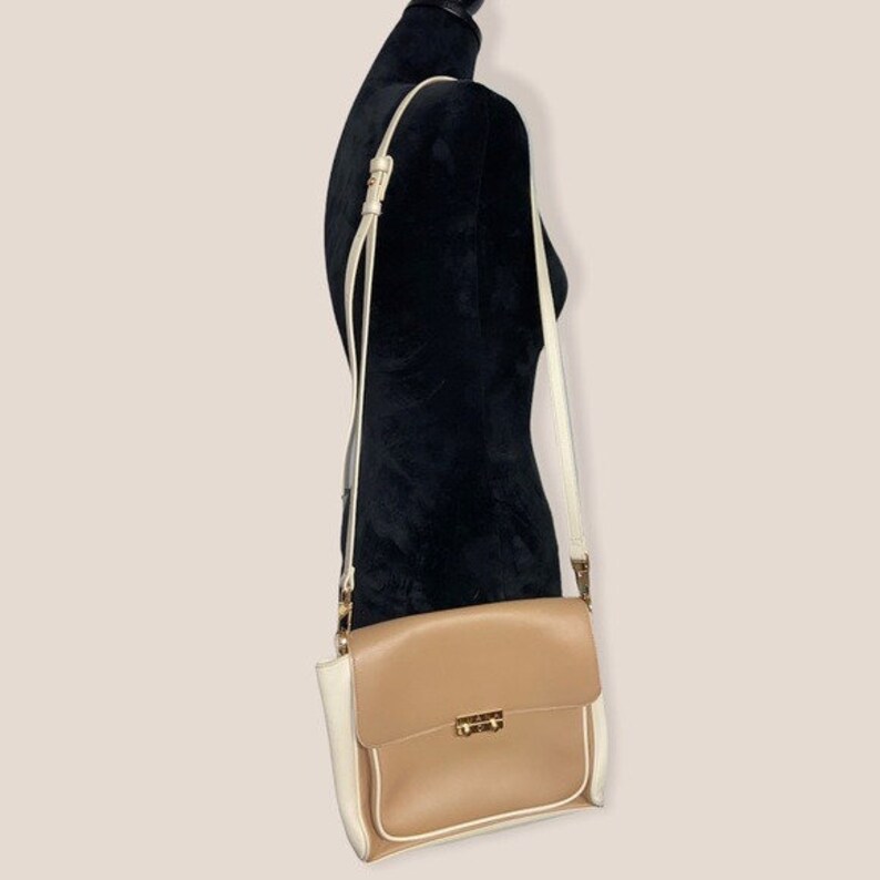Luana Vintage Italian Leather Cream and Ivory shoulder bag shops