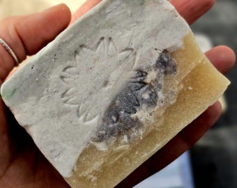 Jabón Alpine Air - Jabón refrescante de mentol - Jabón de nieve fresca - Bergamota, lavanda y geranio - Jabón natural hecho a mano