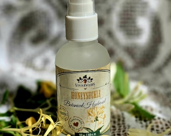 Tonico idrolato di caprifoglio - Nebbia viso botanica - Spray tonificante viso naturale - Nebbia floreale per la pelle