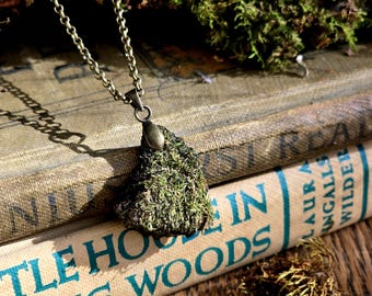 Real Moss Necklace – Woodland Pendant - Natures Jewelry – Fairycore Gift – Forest Spirit Talisman