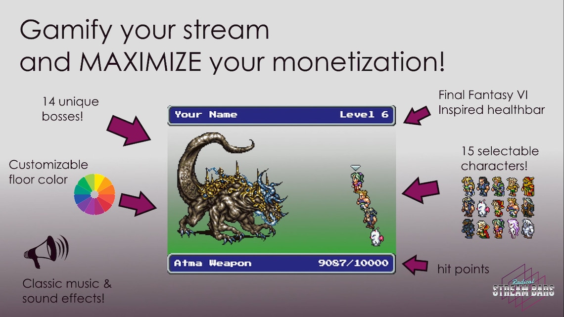 Final Fantasy Stream Boss Overlay for Twitch / Youtube / Kick - Etsy