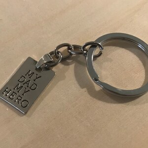 My Dad My Hero Keychain, Father&#39;s Day Gift, Military Dad Gift, Hero Dad Gift