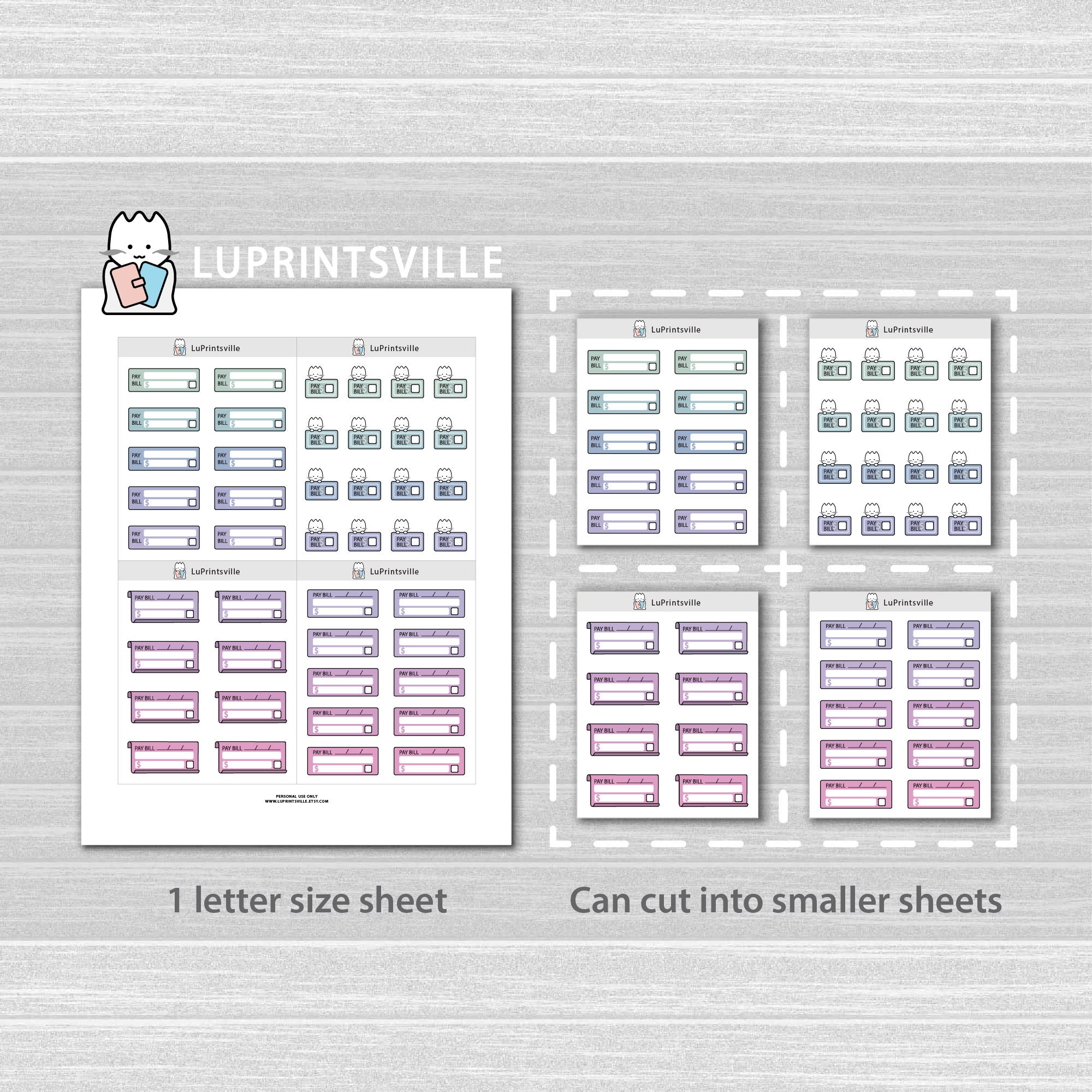 Bill Due Printable Planner Stickers | Pay Bill Planner Stickers ...