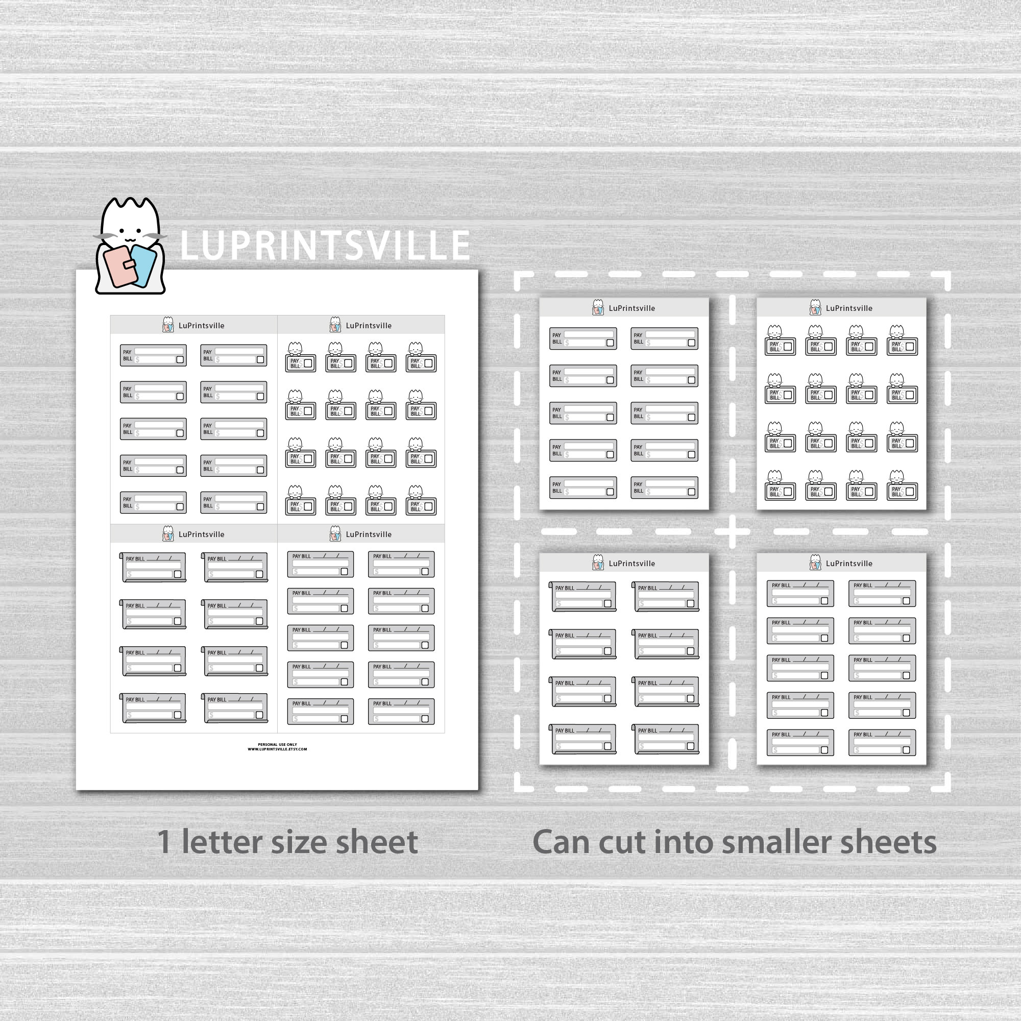Bill Due Printable Planner Stickers Pay Bill Planner Stickers Bullet ...