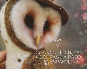 Lechuza, Taller needle felting/ curso en formato de video. Links en PDF todo detallado