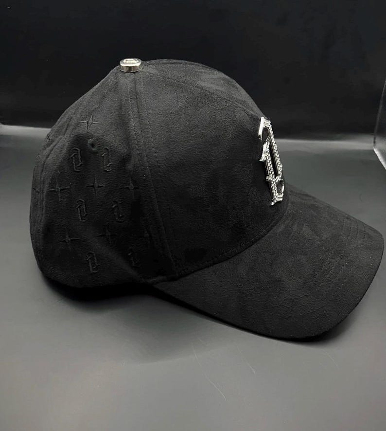 Gorra de béisbol Barbas Eclipse de gamuza negra con logo de diamantes de imitación imagen 2